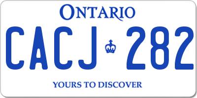 ON license plate CACJ282