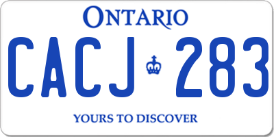 ON license plate CACJ283