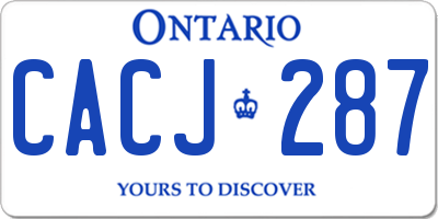 ON license plate CACJ287