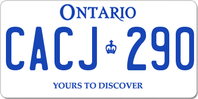 ON license plate CACJ290