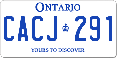 ON license plate CACJ291