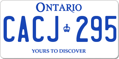 ON license plate CACJ295