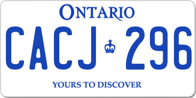 ON license plate CACJ296