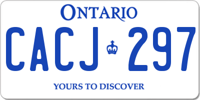 ON license plate CACJ297