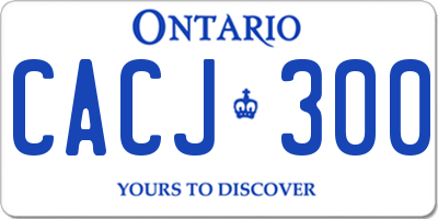 ON license plate CACJ300