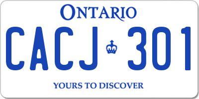 ON license plate CACJ301