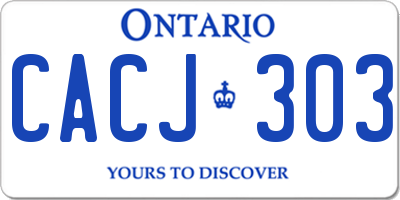 ON license plate CACJ303