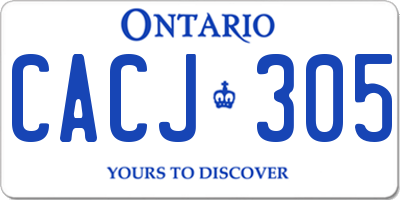 ON license plate CACJ305