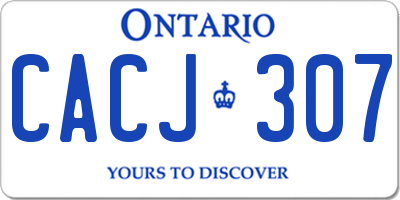 ON license plate CACJ307