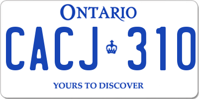 ON license plate CACJ310