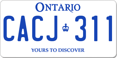 ON license plate CACJ311