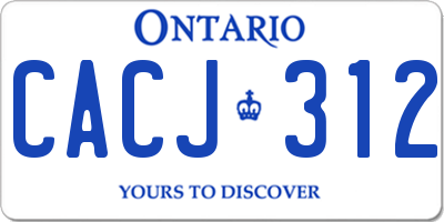 ON license plate CACJ312