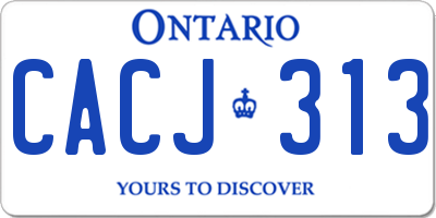 ON license plate CACJ313