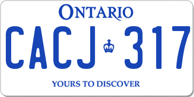 ON license plate CACJ317