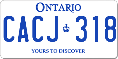 ON license plate CACJ318