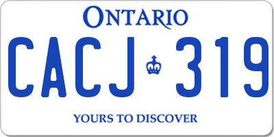 ON license plate CACJ319