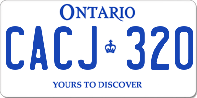 ON license plate CACJ320