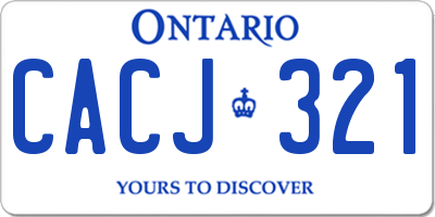 ON license plate CACJ321