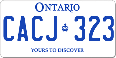 ON license plate CACJ323