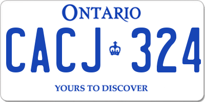 ON license plate CACJ324