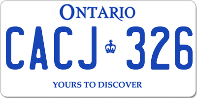 ON license plate CACJ326