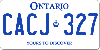 ON license plate CACJ327