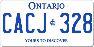 ON license plate CACJ328