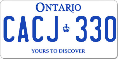 ON license plate CACJ330