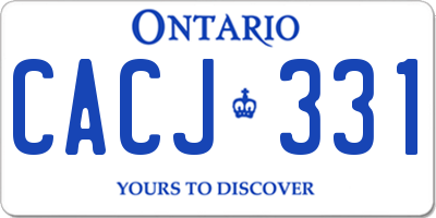 ON license plate CACJ331