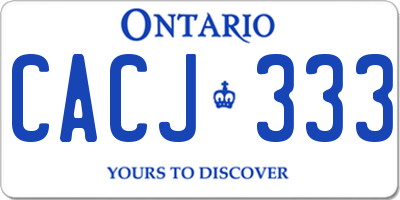 ON license plate CACJ333