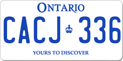 ON license plate CACJ336