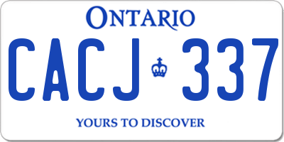 ON license plate CACJ337