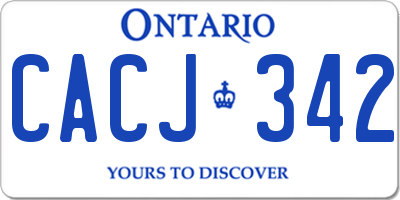 ON license plate CACJ342