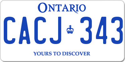 ON license plate CACJ343