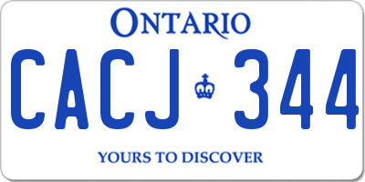 ON license plate CACJ344