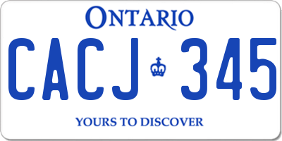 ON license plate CACJ345