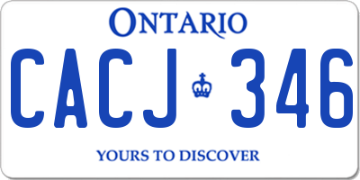 ON license plate CACJ346