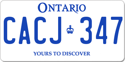 ON license plate CACJ347