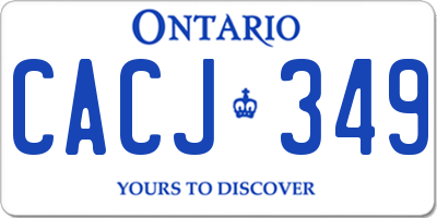 ON license plate CACJ349