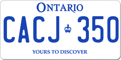 ON license plate CACJ350