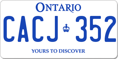 ON license plate CACJ352