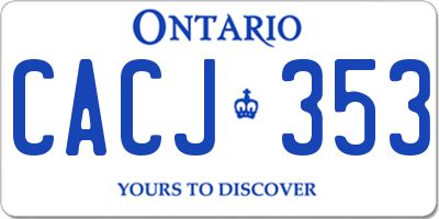 ON license plate CACJ353