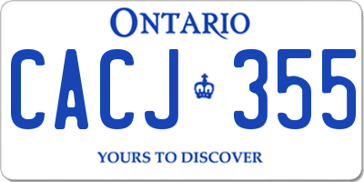 ON license plate CACJ355