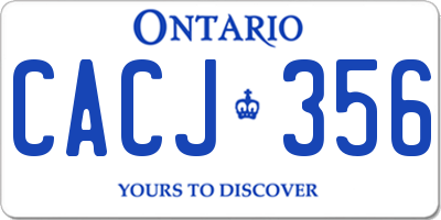 ON license plate CACJ356