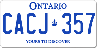 ON license plate CACJ357