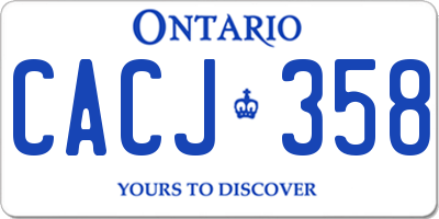 ON license plate CACJ358