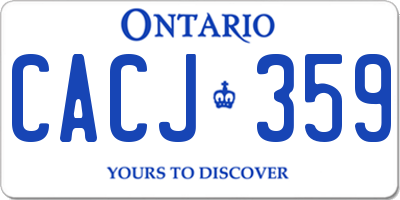 ON license plate CACJ359