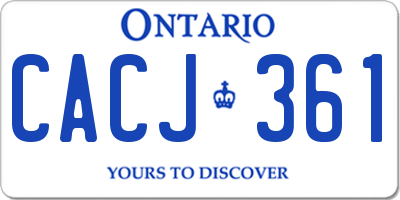 ON license plate CACJ361