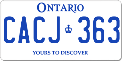 ON license plate CACJ363