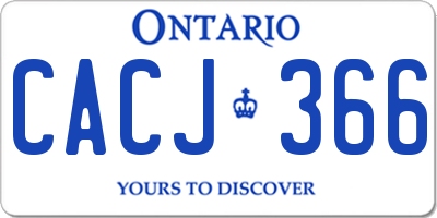 ON license plate CACJ366